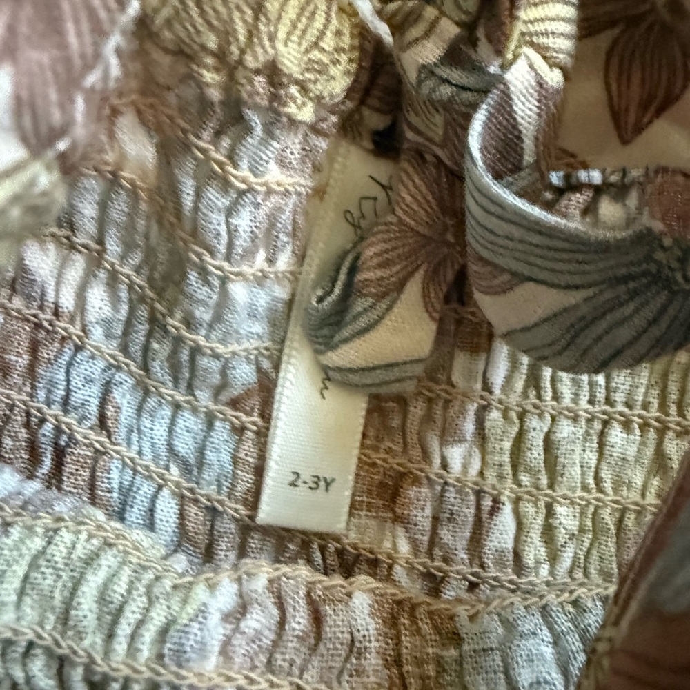 Rylee + Cru Collective Girls  Ivy Linen-Blend Dress, Brown - Picture 2 of 2